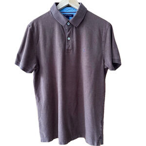 Tommy Hilfiger Chocolate Brown Golf Shirt Slim Fit - Large